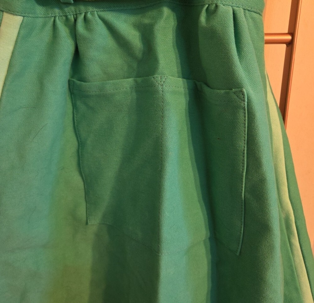 Big Bud Press Teal Shop Girl Apron Dress with Contrast Trim - Picture 4 of 5